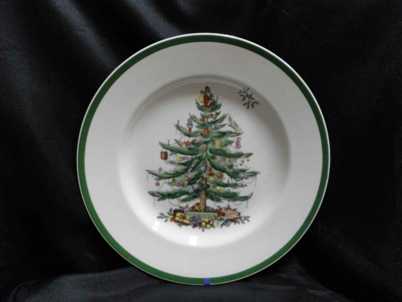 Spode Christmas Tree, Green Trim, England: Dinner Plate, 10 1/2", Flaw