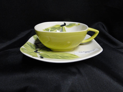 Red Wing Magnolia Chartreuse, MCM: Cup & Saucer Set (s), 1 7/8" Tall, As Is