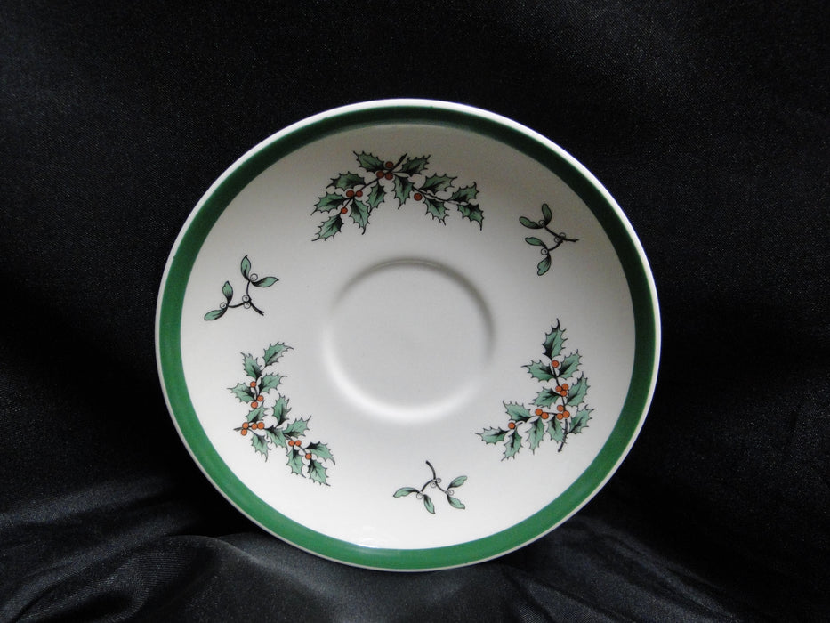 Spode Christmas Tree, Green Trim, England: Cup & Saucer Set (s), 2 1/2"