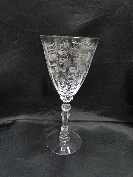 Fostoria Chintz, Etched Florals: Water Goblet (s), 7 5/8" Tall