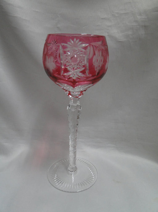 Nachtmann Traube, Grapes Cut to Clear: Cranberry Red Tall Wine Hock, 8 1/4"