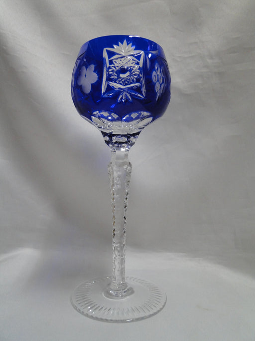 Bohemian Czech Grapes Cut to Clear: Cobalt Blue Wine Hock, 8 1/4", CR#124