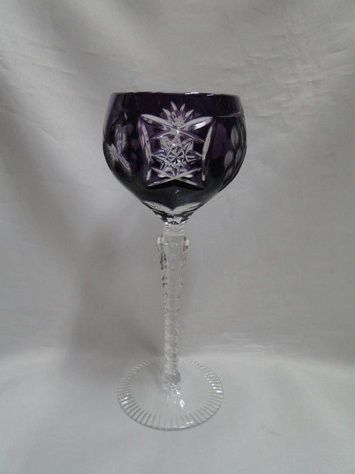 Bohemian Czech Grapes Cut to Clear: Amethyst Purple Wine Hock, 8 1/4", CR#125