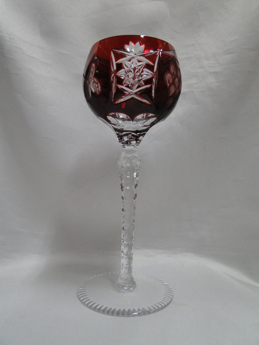 Bohemian Czech Grapes Cut to Clear: Ruby Red Wine Hock, 8 1/4", CR#125