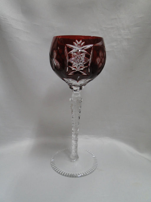 Bohemian Czech Grapes Cut to Clear: Ruby Red Wine Hock, 8 1/4", CR#125