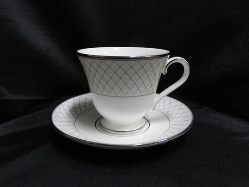 Waterford Crosshaven Platinum, Platinum Trellis: Cup & Saucer Set (s), 3 1/8"