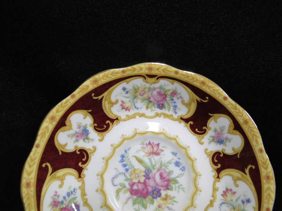 Royal Albert Lady Hamilton, Red, Florals: Footed Cup & Saucer Set, 2 3/4", As Is
