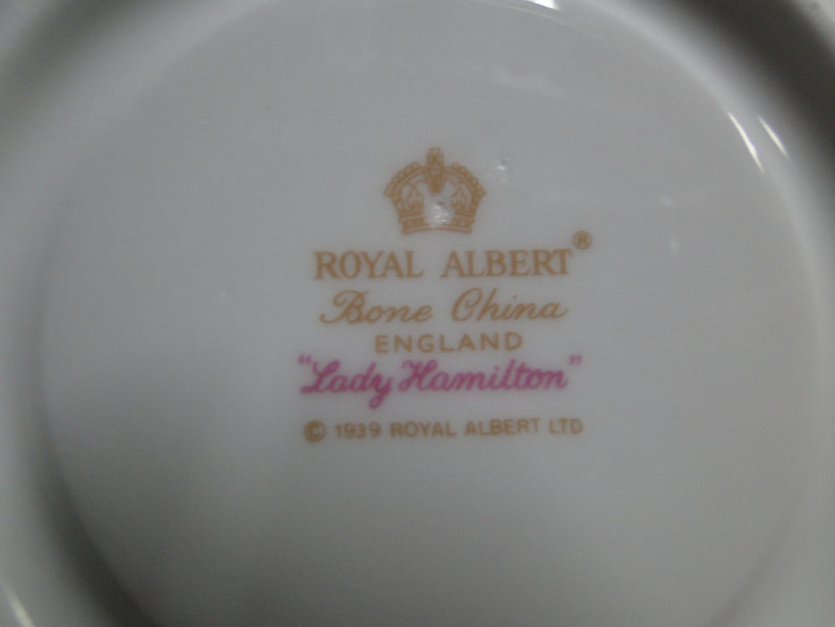 Royal Albert Lady Hamilton, Red, Florals: Footed Cup & Saucer Set, 2 3/4", As Is