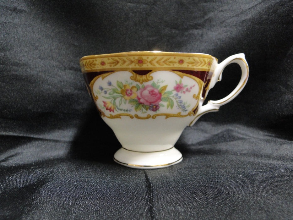 Royal Albert Lady Hamilton, Red, Florals: Footed Cup & Saucer Set (s), 2 3/4"