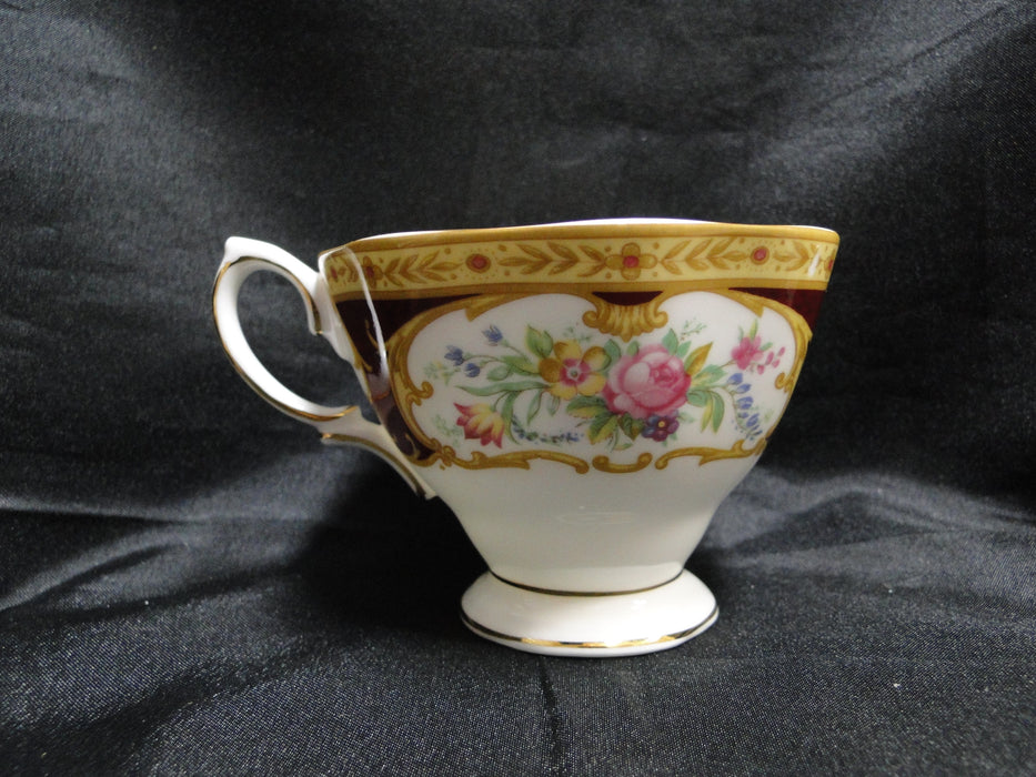 Royal Albert Lady Hamilton, Red, Florals: Footed Cup & Saucer Set, 2 3/4", As Is