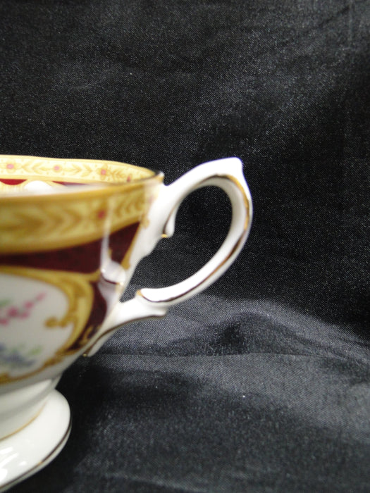 Royal Albert Lady Hamilton, Red, Florals: Footed Cup & Saucer Set (s), 2 3/4"