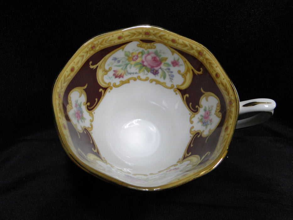 Royal Albert Lady Hamilton, Red, Florals: Footed Cup & Saucer Set (s), 2 3/4"