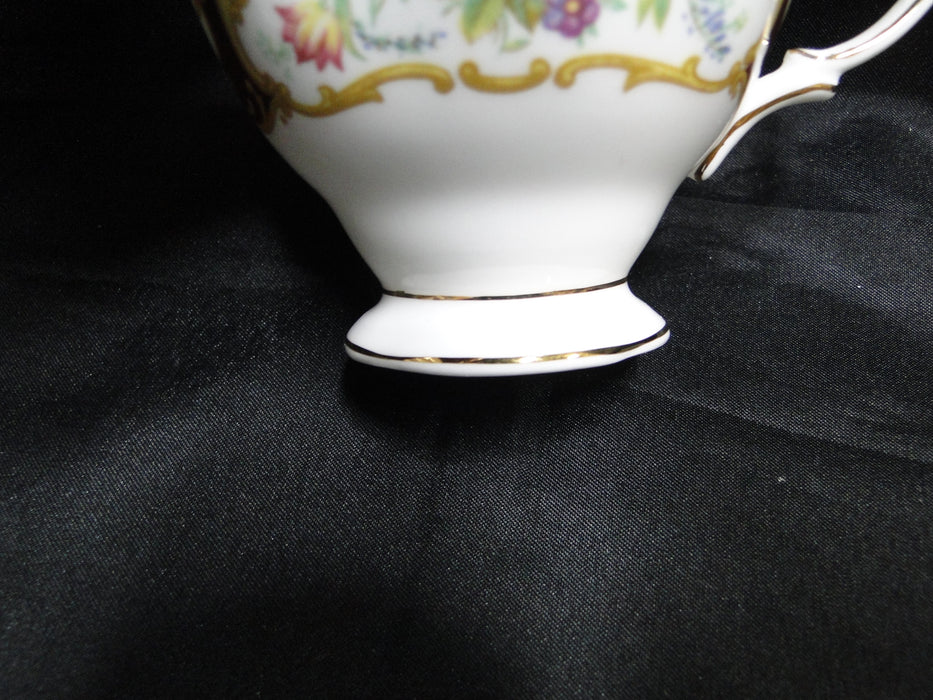 Royal Albert Lady Hamilton, Red, Florals: Footed Cup & Saucer Set, 2 3/4", As Is