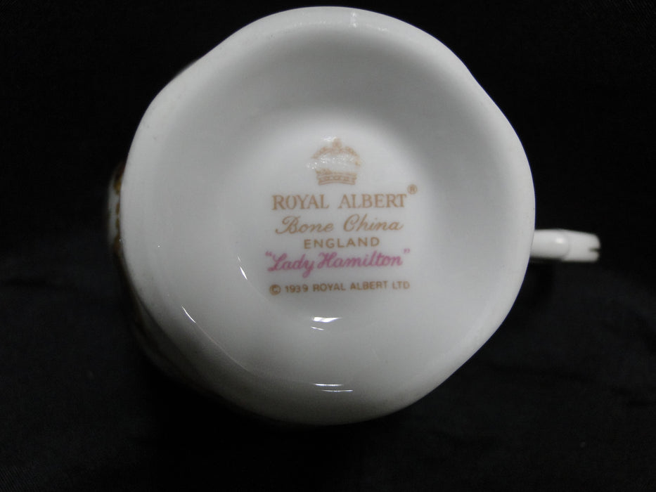 Royal Albert Lady Hamilton, Red, Florals: Footed Cup & Saucer Set (s), 2 3/4"