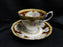 Royal Albert Lady Hamilton, Red, Florals: Footed Cup & Saucer Set, 2 3/4", As Is