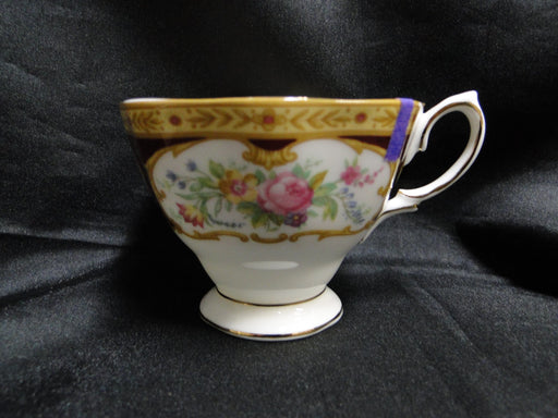 Royal Albert Lady Hamilton, Red, Florals: Footed Cup & Saucer Set, 2 3/4", As Is