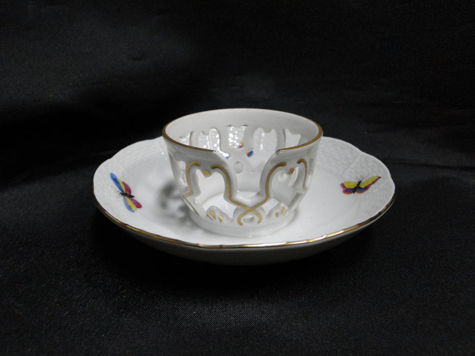 Herend Rothschild Bird: Trembleuse Cup & Saucer Set, 3 1/4" Tall, 713, RO