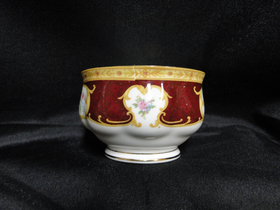 Royal Albert Lady Hamilton, Red, Florals: Mini Open Sugar Bowl, 2 1/8"
