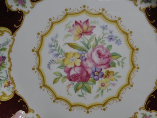 Royal Albert Lady Hamilton, Red, Florals: Round Cake Plate w/ Handles, 10 1/4"