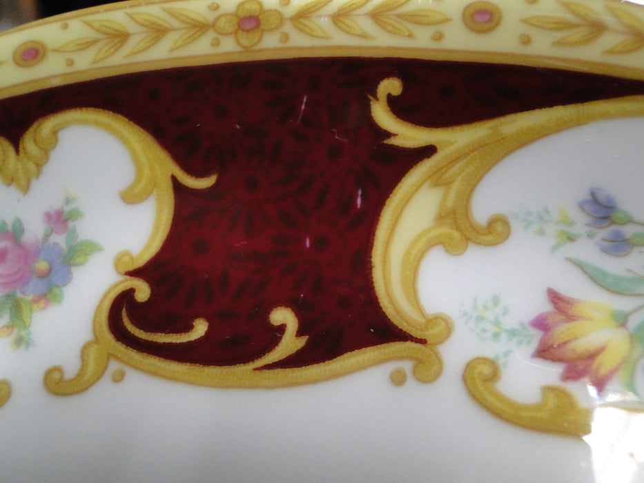 Royal Albert Lady Hamilton, Red, Florals: Round Cake Plate w/ Handles, 10 1/4"