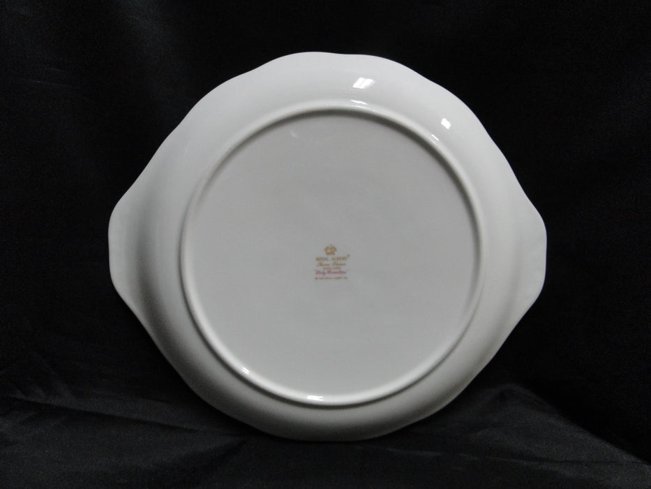 Royal Albert Lady Hamilton, Red, Florals: Round Cake Plate w/ Handles, 10 1/4"