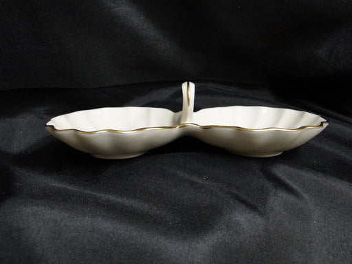 Lenox Bermuda Collection, Gold Trim: Handled Divided Server / Relish Dish 9 1/8"