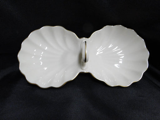Lenox Bermuda Collection, Gold Trim: Handled Divided Server / Relish Dish 9 1/8"