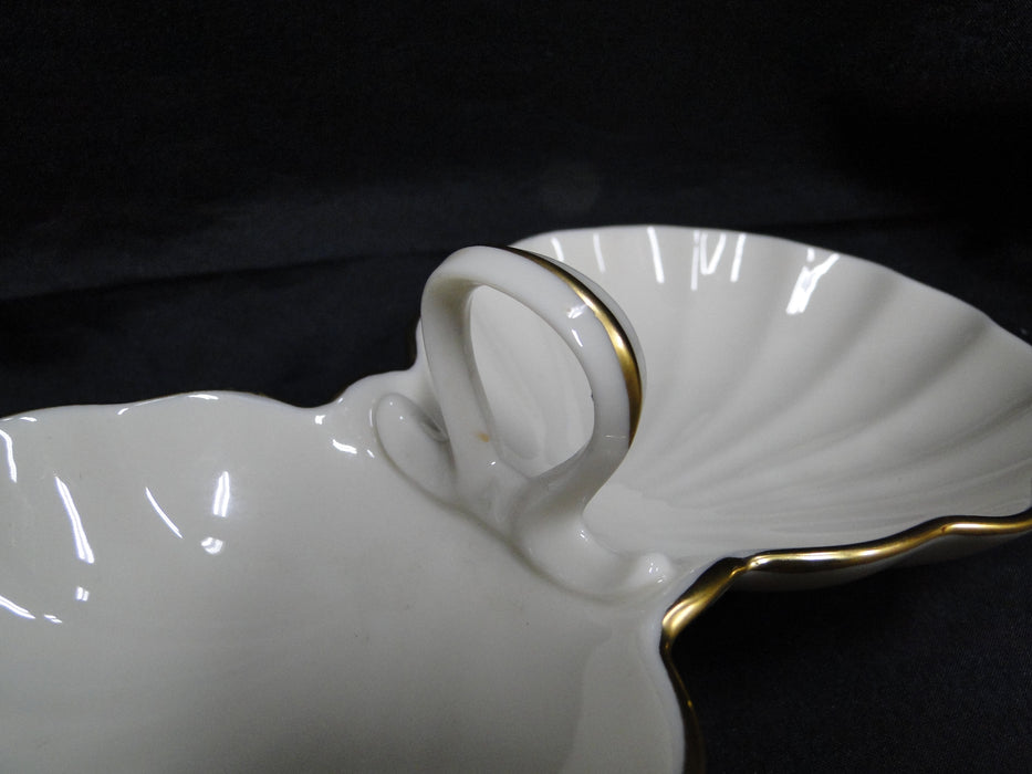 Lenox Bermuda Collection, Gold Trim: Handled Divided Server / Relish Dish 9 1/8"