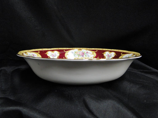 Royal Albert Lady Hamilton, Red, Florals: Oval Serving Bowl, 9 1/8"