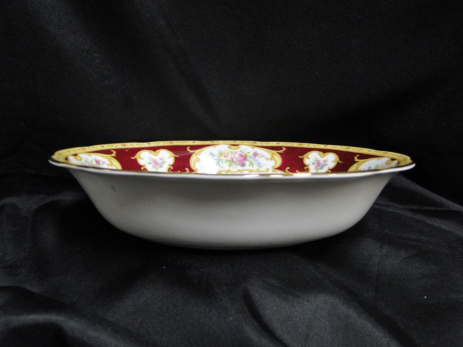 Royal Albert Lady Hamilton, Red, Florals: Oval Serving Bowl, 9 1/8"