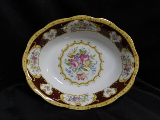 Royal Albert Lady Hamilton, Red, Florals: Oval Serving Bowl, 9 1/8"