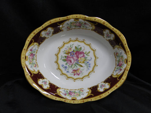 Royal Albert Lady Hamilton, Red, Florals: Oval Serving Bowl, 9 1/8"