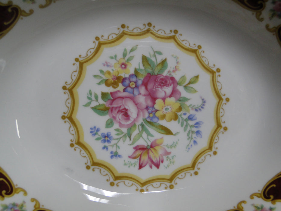 Royal Albert Lady Hamilton, Red, Florals: Oval Serving Bowl, 9 1/8"