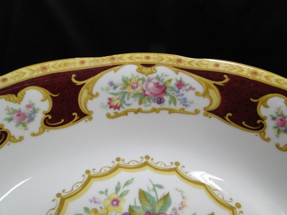 Royal Albert Lady Hamilton, Red, Florals: Oval Serving Bowl, 9 1/8"