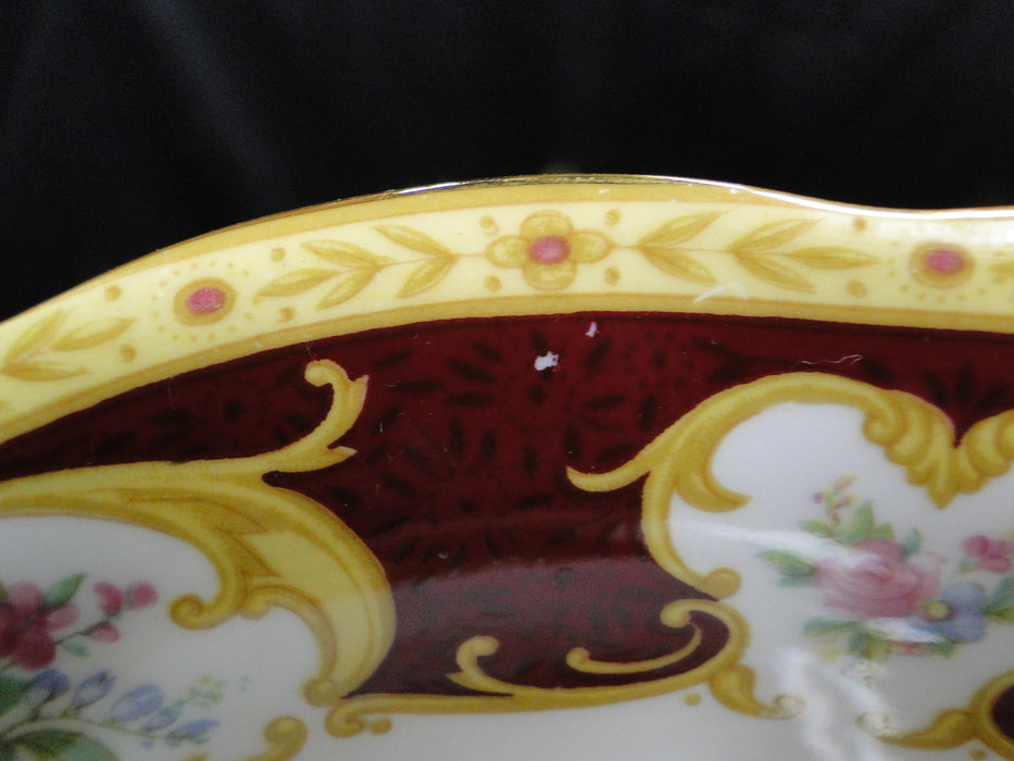 Royal Albert Lady Hamilton, Red, Florals: Oval Serving Bowl, 9 1/8"