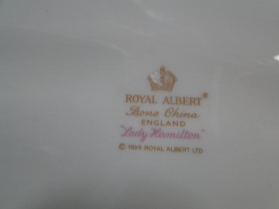 Royal Albert Lady Hamilton, Red, Florals: Oval Serving Platter, 16 1/4"