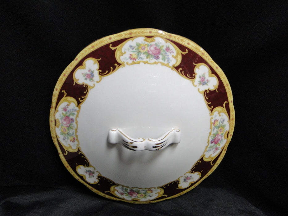 Royal Albert Lady Hamilton, Red, Florals: Round Serving Bowl w/ Lid