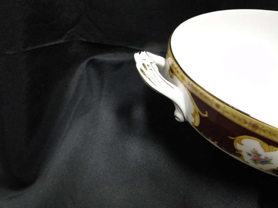 Royal Albert Lady Hamilton, Red, Florals: Round Serving Bowl w/ Lid