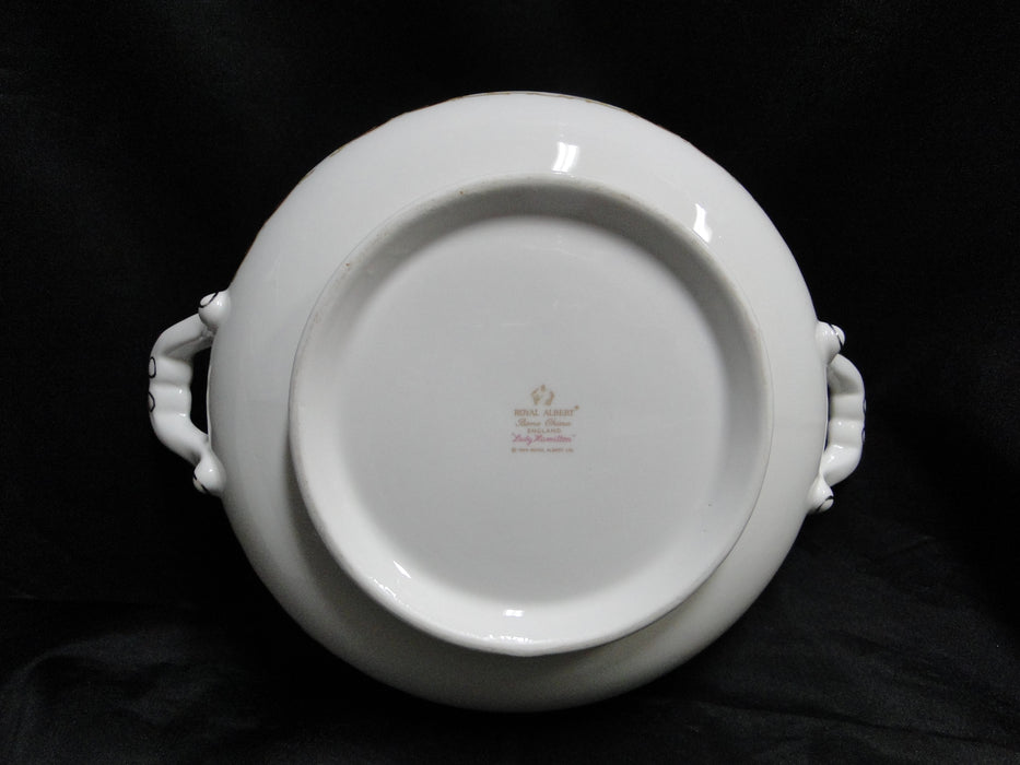 Royal Albert Lady Hamilton, Red, Florals: Round Serving Bowl w/ Lid