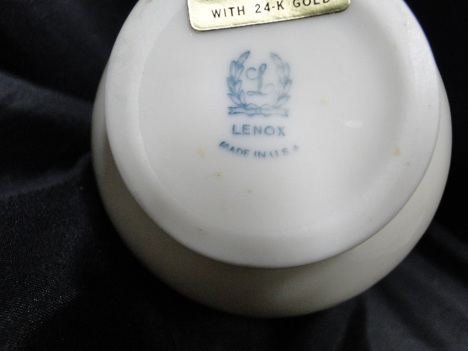 Lenox Rhodora, Pink Rose, Gold Trim: Bulbous Vase, 8" Tall