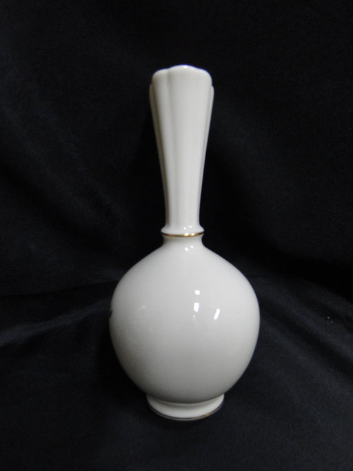 Lenox Rhodora, Pink Rose, Gold Trim: Bulbous Vase, 8" Tall