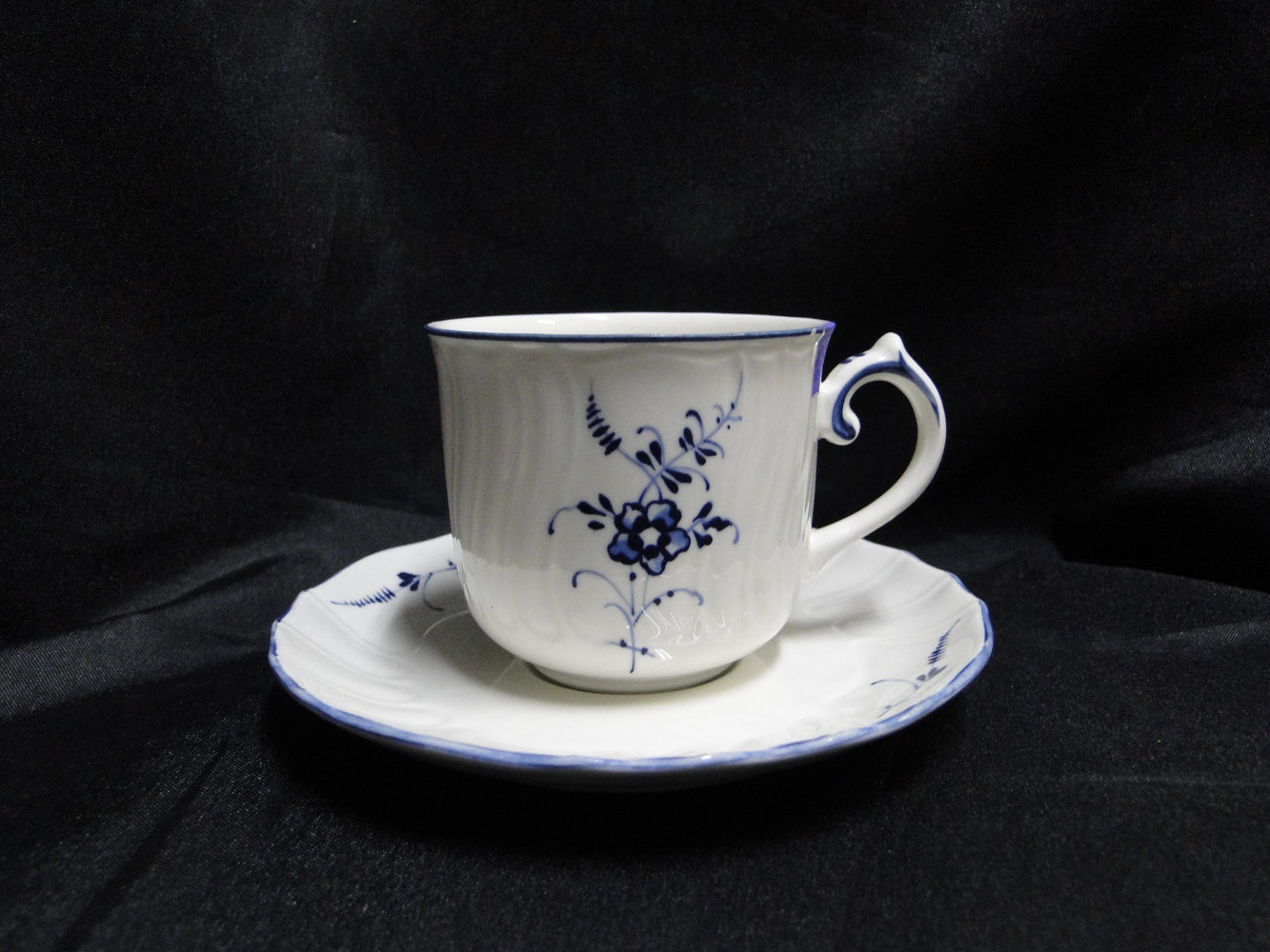 Villeroy & Boch Vieux Luxembourg, Blue Florals: Demi Cup & Saucer Set, As Is