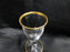 Imperial Glass Twist Gold, Clear w/ Twist Stem, Gold Trim: Cordial, 3 5/8" Tall