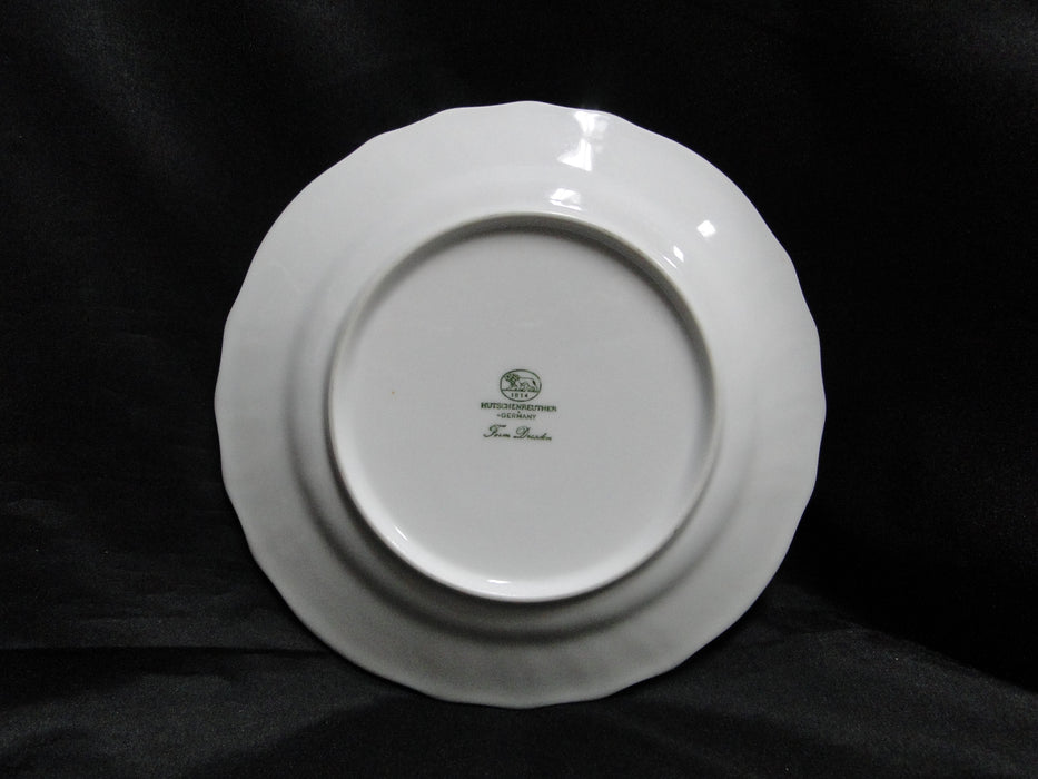 Hutschenreuther Dresden, White, Embossed: Salad Plate (s), 1814 Bkstmp, 7 3/4"