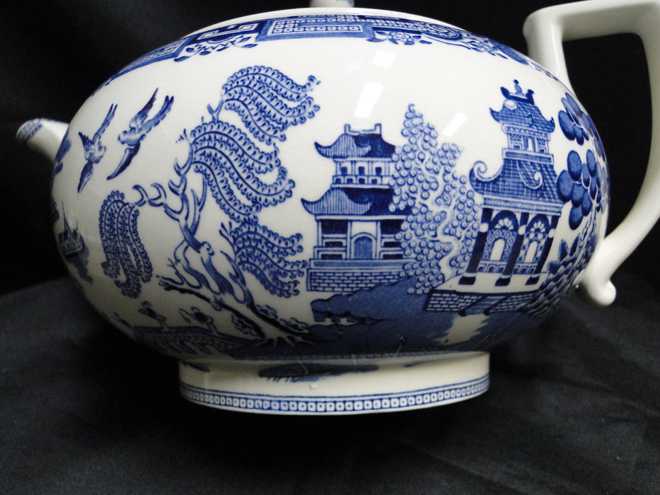 Wedgwood Willow Blue, Smooth: Teapot & Lid, 5 3/4" Tall