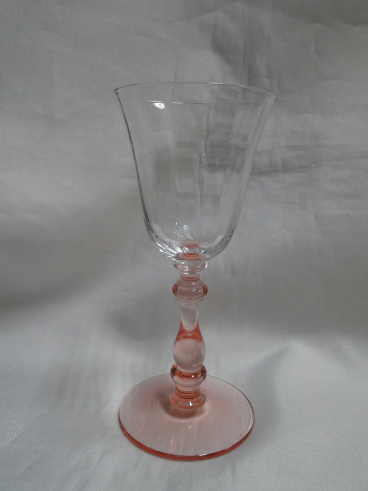 Glastonbury Lotus 27P, Pink Stem, Clear Bowl: Cordial, 5 3/8" Tall