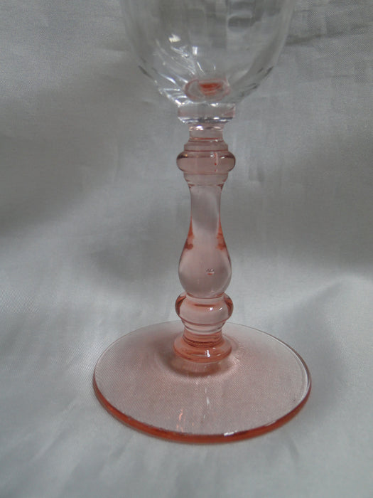 Glastonbury Lotus 27P, Pink Stem, Clear Bowl: Cordial, 5 3/8" Tall