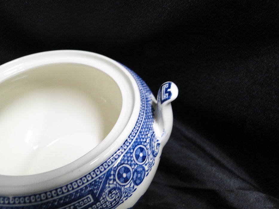 Wedgwood Willow Blue, Smooth: Sugar Bowl Only, No Lid, 3" Tall