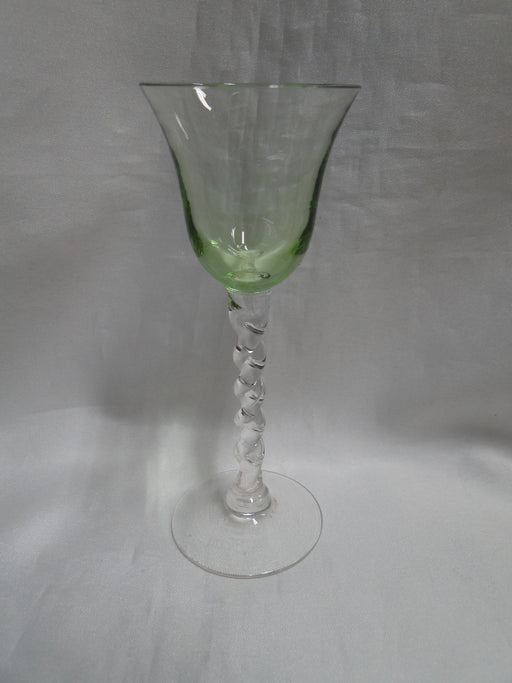 UNK4100 Green / Chartreuse Glass Bowl, Clear, Twisted Stem: Cordial, 5 3/8" Tall