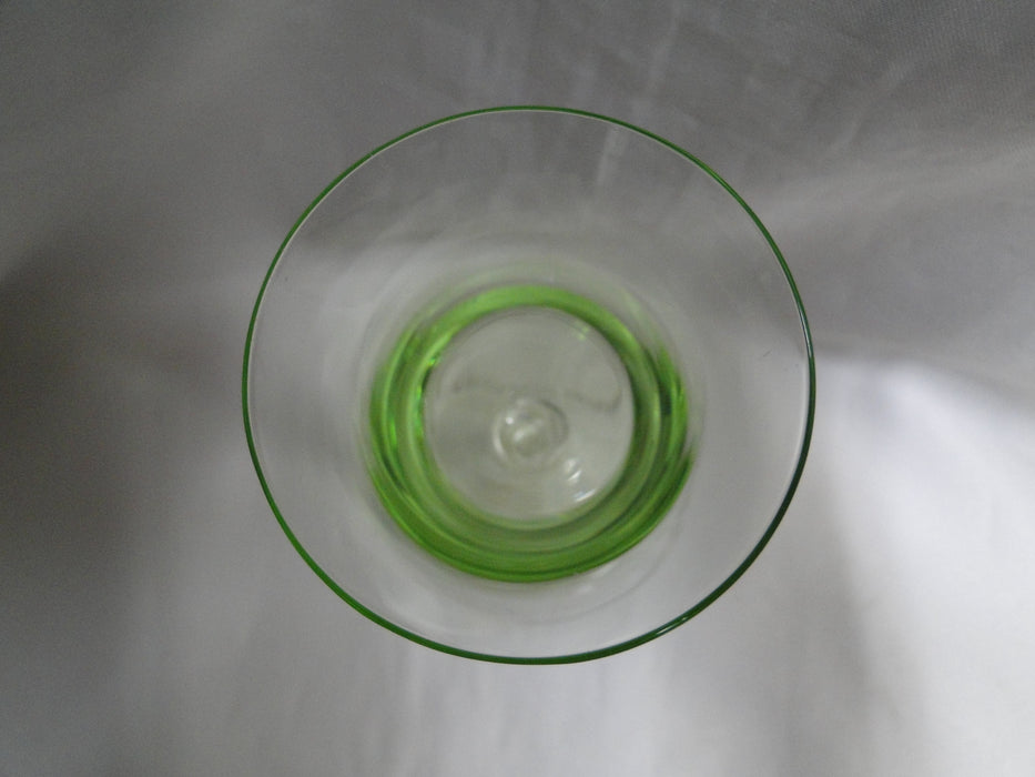 UNK4100 Green / Chartreuse Glass Bowl, Clear, Twisted Stem: Cordial, 5 3/8" Tall